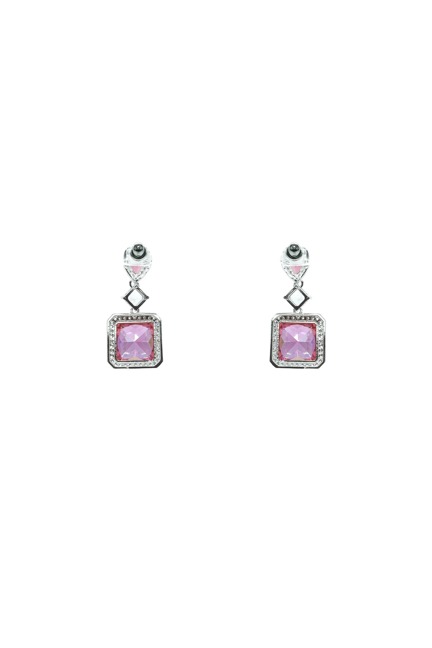 Remi Pink Embellished Earrings - Image 2