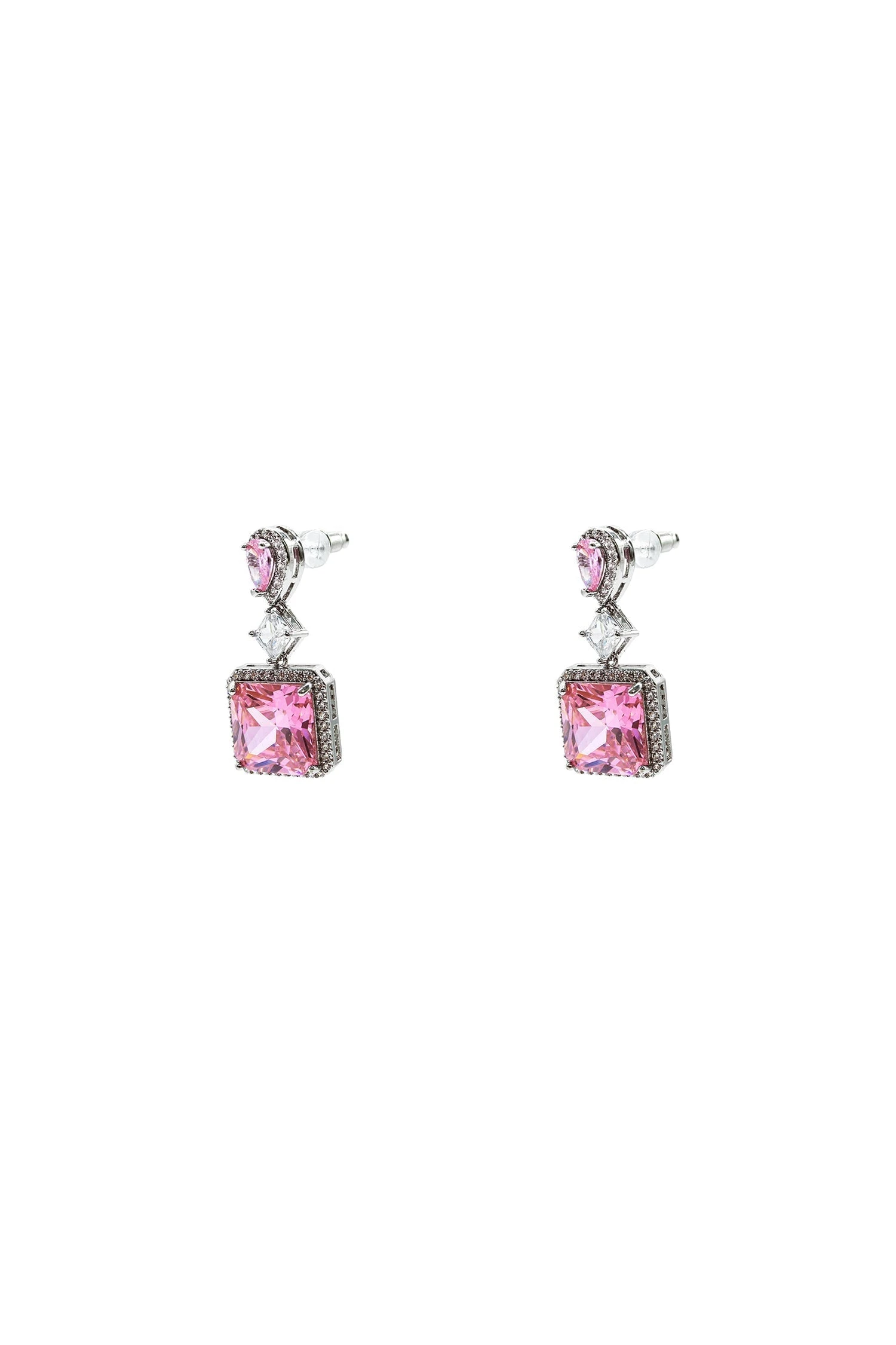 Remi Pink Embellished Earrings - Image 3