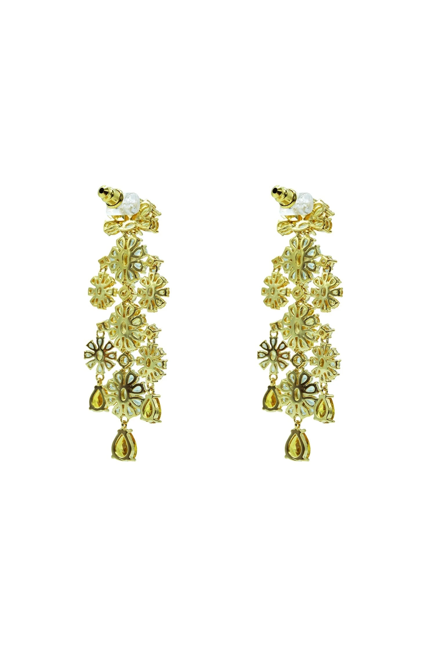 Genevieve Yellow Chandelier Earrings - Image 3