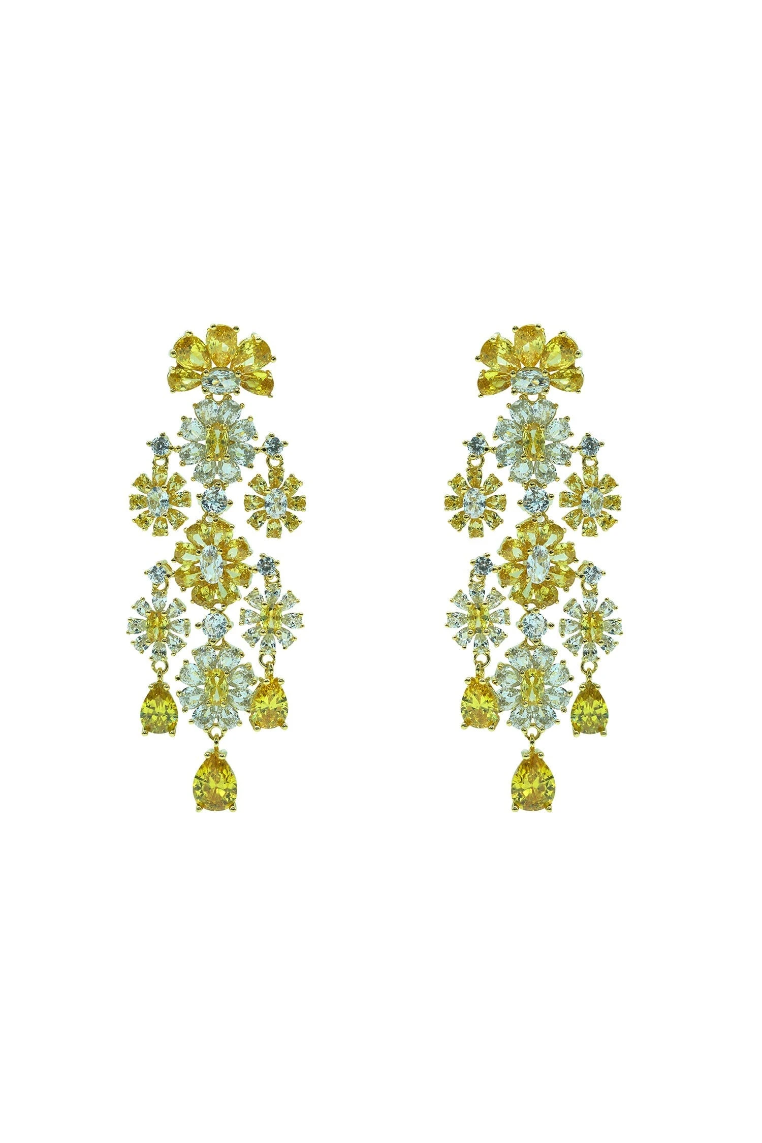 Genevieve Yellow Chandelier Earrings