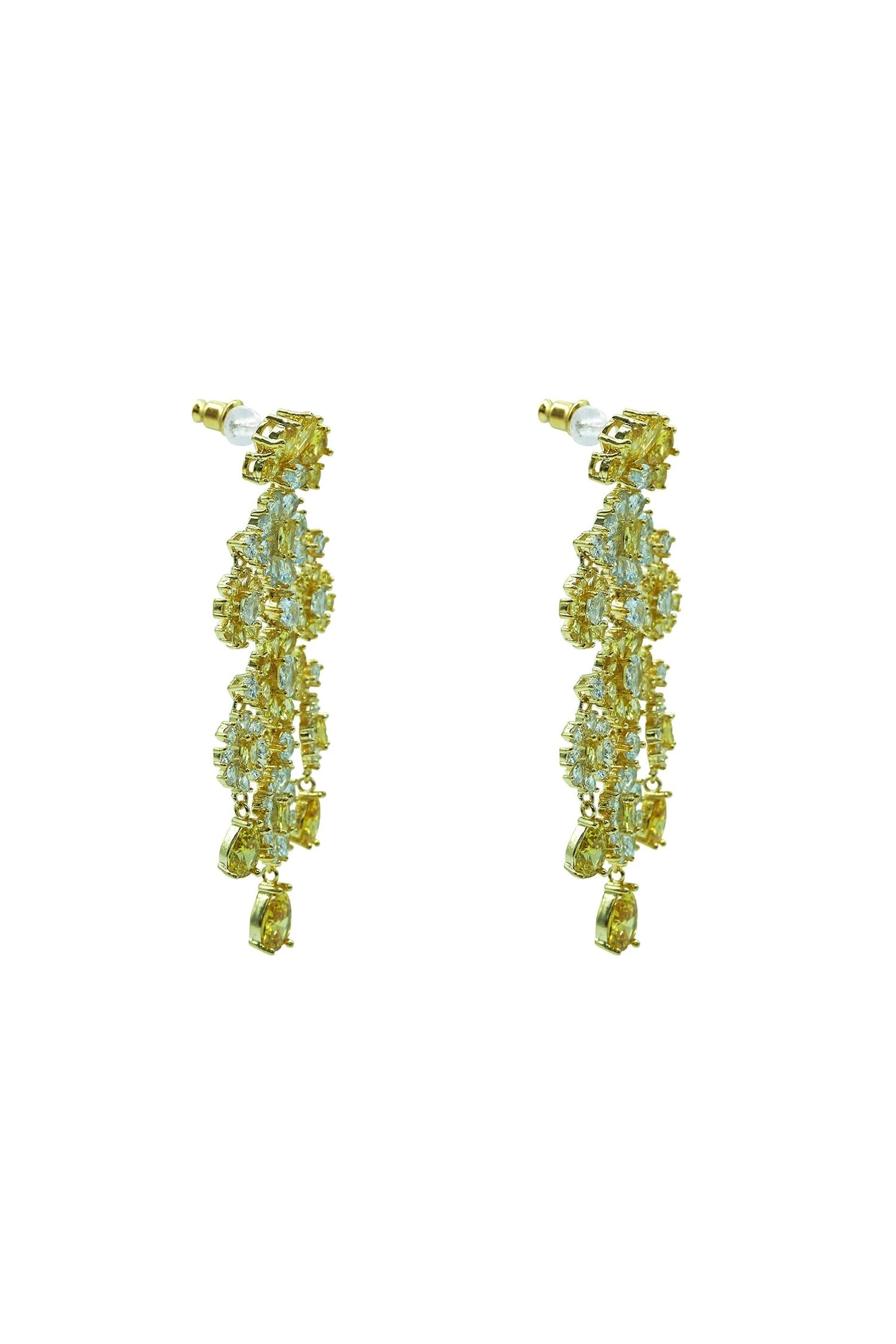Genevieve Yellow Chandelier Earrings - Image 2