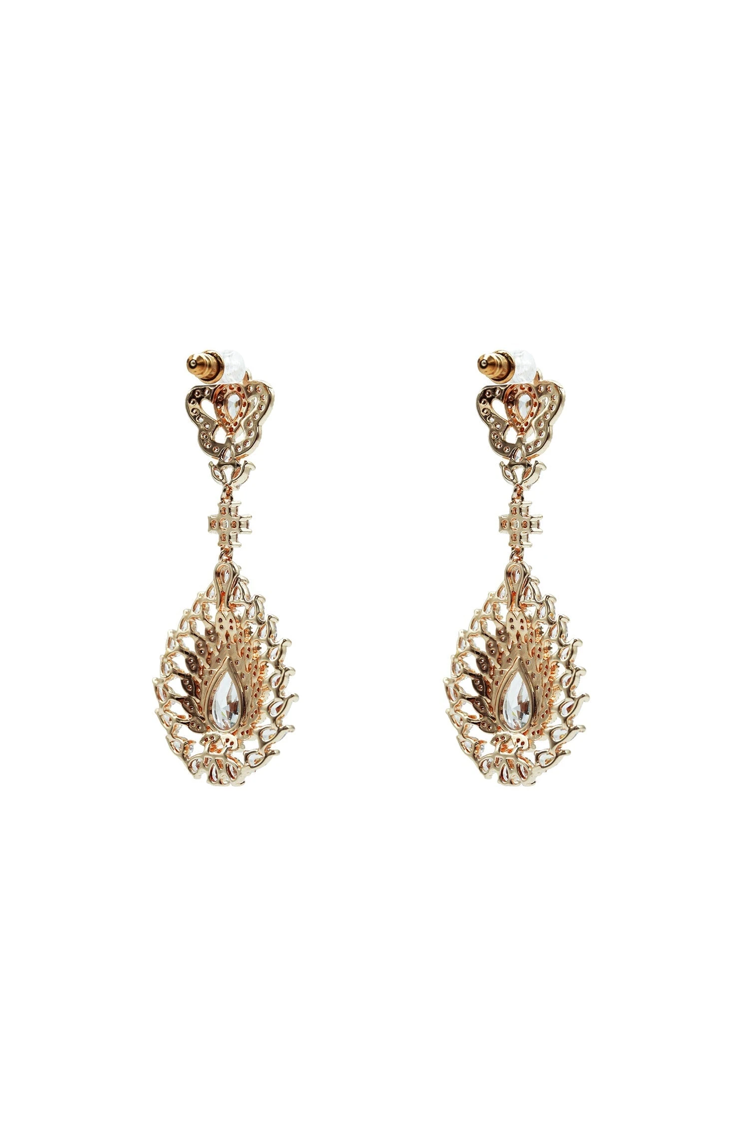 Zoe Rose Gold Embellished Earrings - Image 3