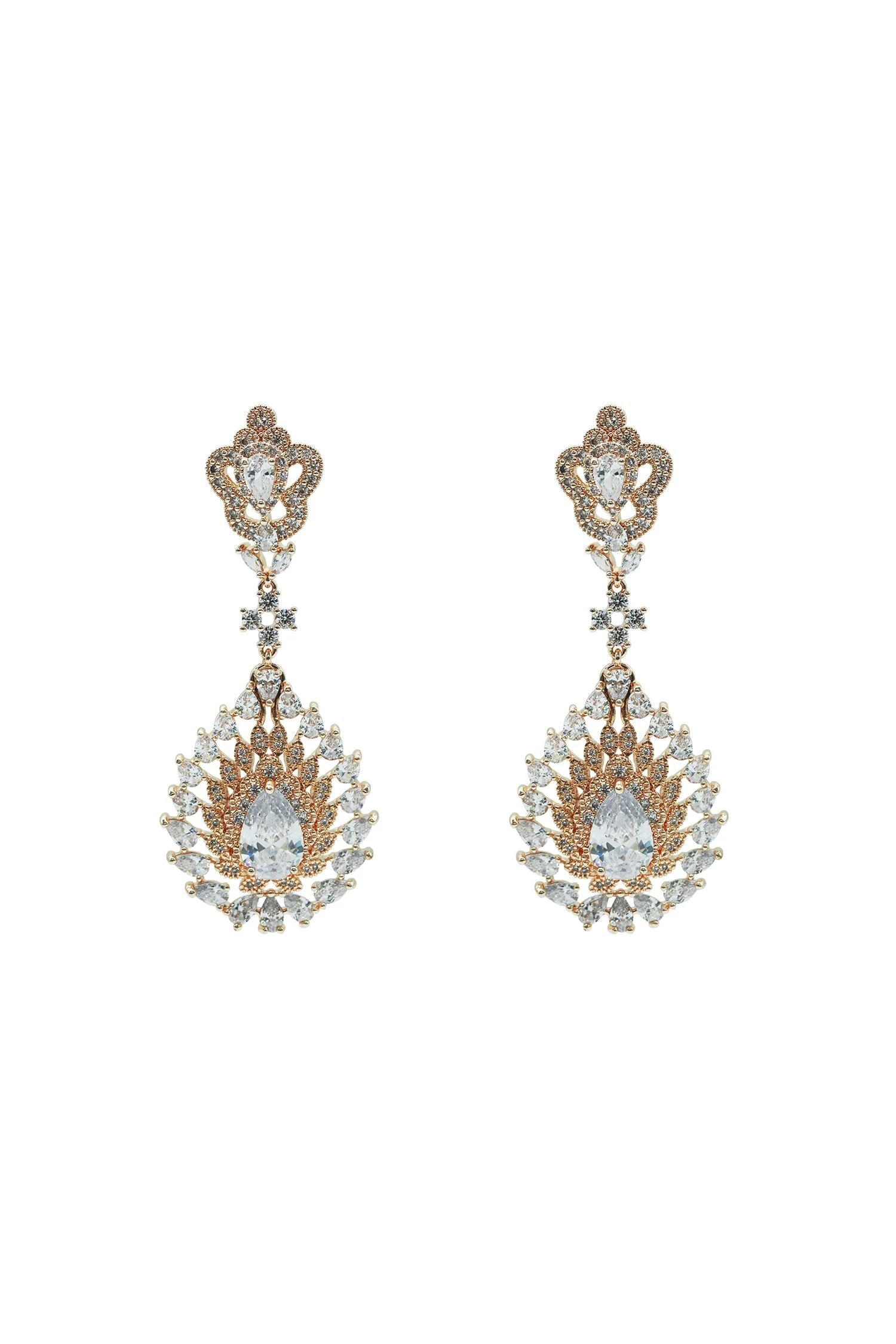 Zoe Rose Gold Embellished Earrings