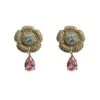 Danielle Gold Diamante Flower Earrings