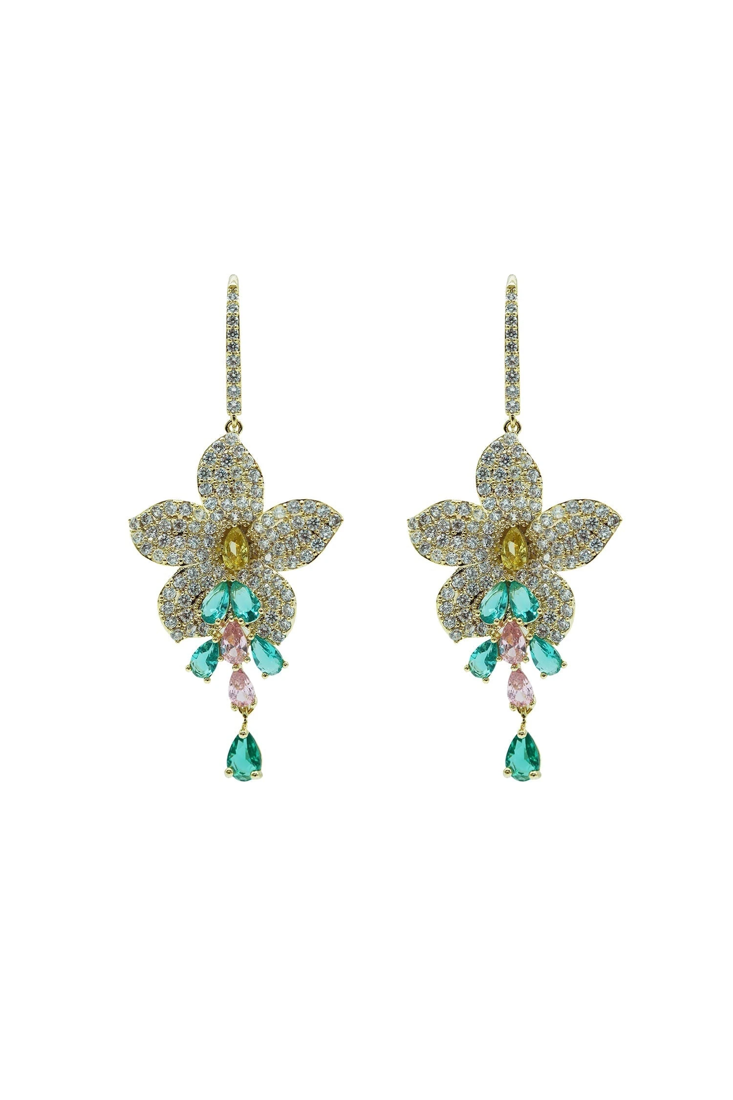 Suzette Flower Gem Earrings