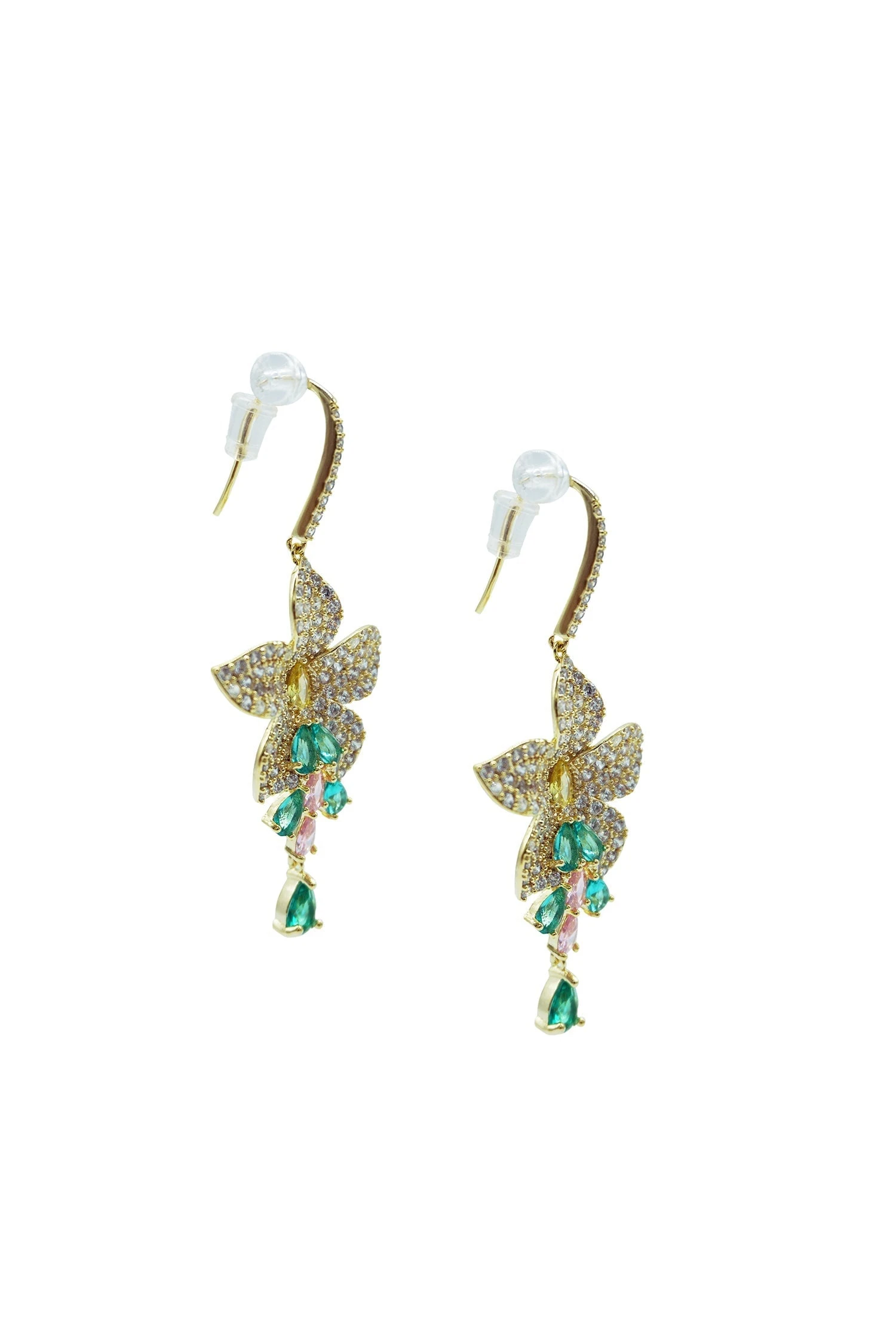 Suzette Flower Gem Earrings - Image 3