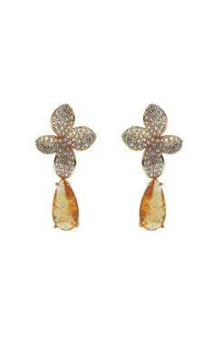 Beatrice Amber Pendant Earrings