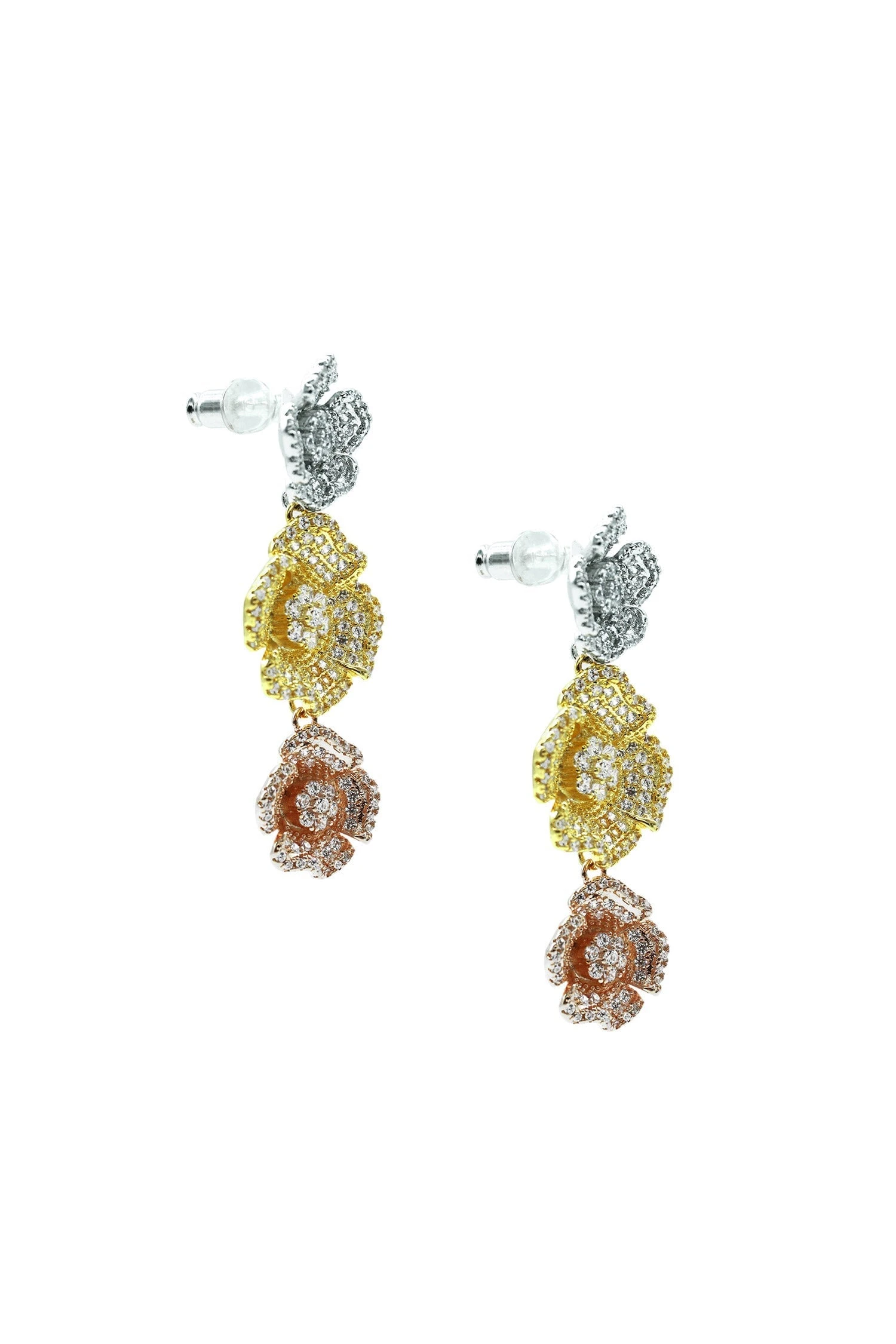 Perla Floral Trio Earrings - Image 3