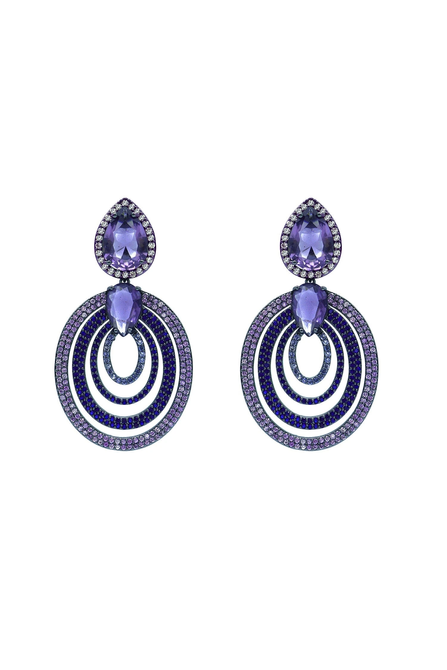 Jamila Purple Oval Earrings