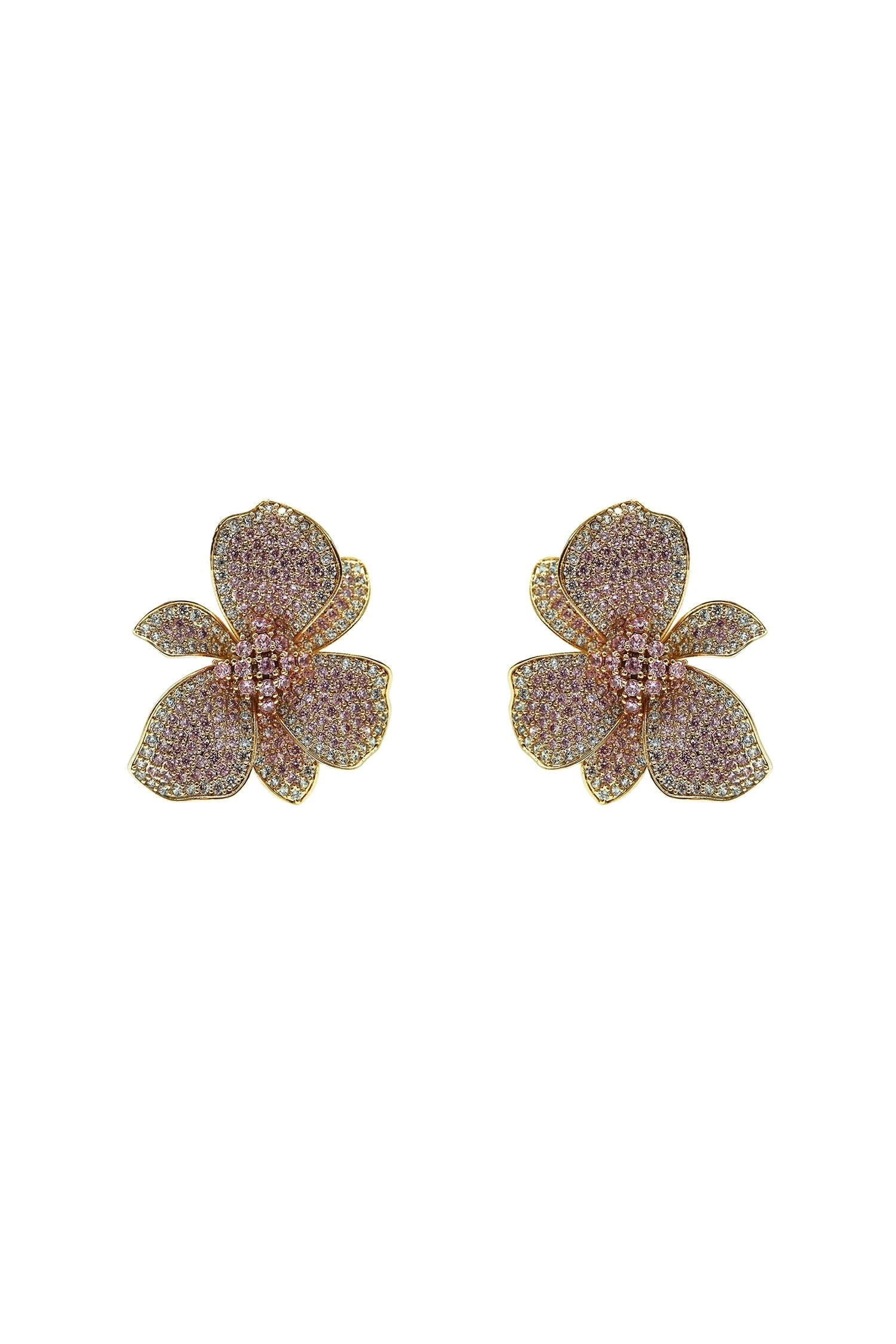 Arianne Pastel Pink Flower Studs